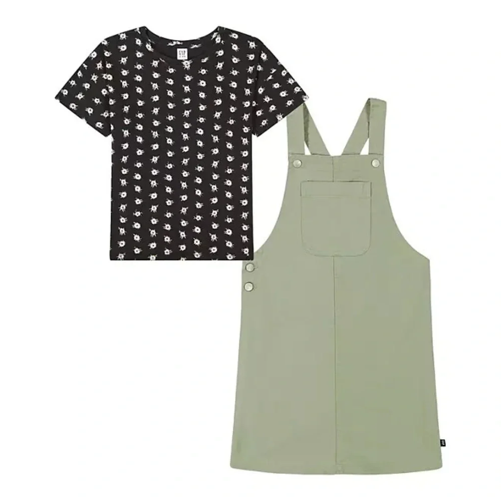 Gap Kids Skirtall Dress & Tee Size XS 4-5 Seagrass - Picture 6 of 7